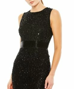 Mac Duggal Geometric Embellished Sleeveless A Line Dress Shop For